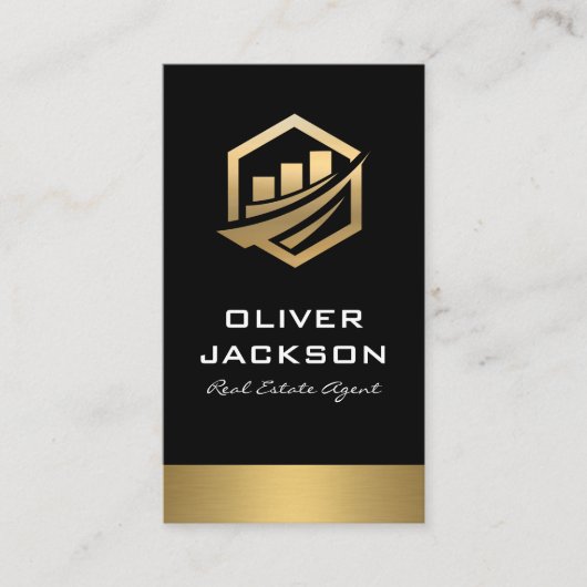 金ゴールドアイコ実在ンエステートルクス金ゴールドトリム 名刺 (正面)