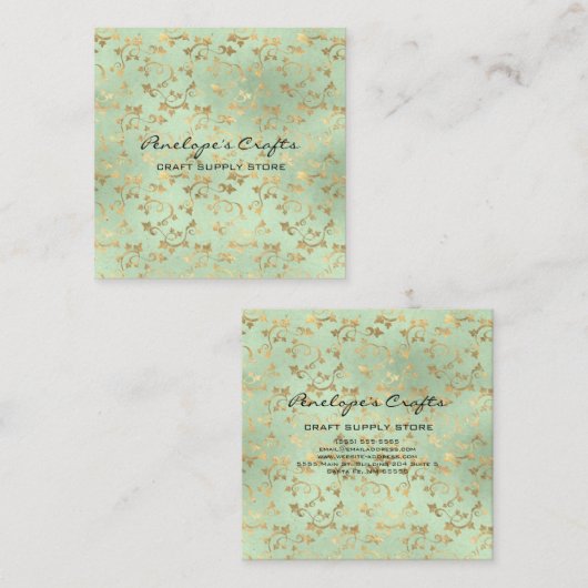 金ゴールドアイビープリントスクエア名刺 スクエア名刺 (正面/裏面)