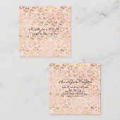 金ゴールドアイビープリントピンクスクエア名刺 スクエア名刺 (正面/裏面)