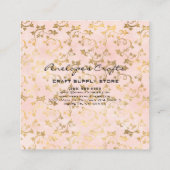 金ゴールドアイビープリントピンクスクエア名刺 スクエア名刺 (裏面)