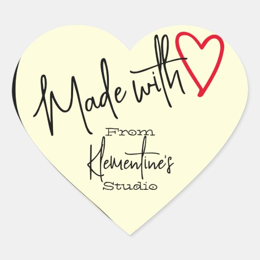 金ゴールドアイボリーはスタジオで手作りラブメイド ハートシール (正面)