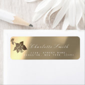 金ゴールドアイボリーセピアパーリーリリリーブラック差出人住所 ラベル (インサイチュ)