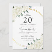 金ゴールドアイボリーフローラ220誕生日 招待状 (正面)