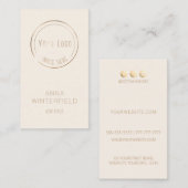 金ゴールドアイボリーロエレガントゴモダンソーシャルメディア 名刺 (正面/裏面)