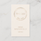 金ゴールドアイボリーロエレガントゴモダンソーシャルメディア 名刺 (正面)