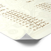 金ゴールドアイボリーヴィンテージピーコックラブバード12テーブル ポスター (角)