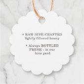 金ゴールドアイボリー上の蜂蜜で火傷純粋な生の蜂蜜 フェイバータグ (裏面)