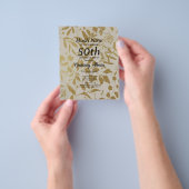 金ゴールドアイボリー植物学50誕生日2.0 チラシ (手)