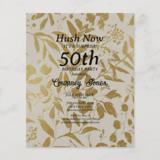 金ゴールドアイボリー植物学50誕生日2.0 チラシ