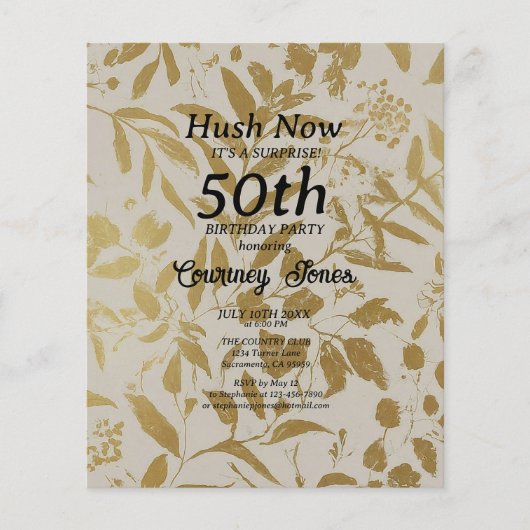 金ゴールドアイボリー植物学50誕生日2.0 チラシ (正面)