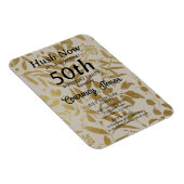 金ゴールドアイボリー植物学50誕生日2.0 マグネット (右側)