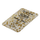 金ゴールドアイボリー植物学50誕生日2.0 マグネット (左側)