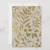 金ゴールドアイボリー植物学50誕生日2.0 招待状 (裏面)