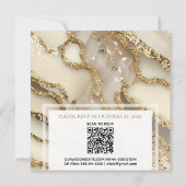*~*金ゴールドアイボリー金ゴールド大理石RSVP AR66 QR 結婚s 招待状