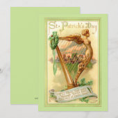 金ゴールドアイリッシュハープヴィンテージ聖パトリックの日 シーズンカード (正面/裏面)