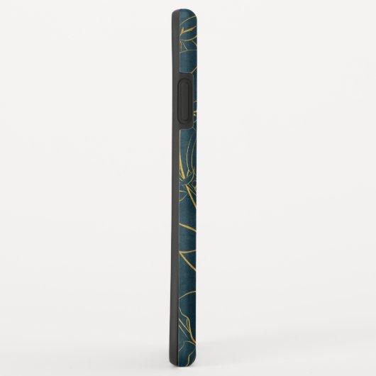 金ゴールドアウトラインイラストレーションヴィンテージバラパターン Case-Mate iPhoneケース (裏面/右)