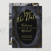 金ゴールドアガート日付招待状の保存 招待状 (正面/裏面)