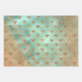 金ゴールドアクアグラムグリッターダイヤモンド ラッピングペーパーシート (正面)