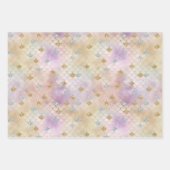 金ゴールドアクアグリッタードリームパープルマーメイド          ラッピングペーパーシート (正面)