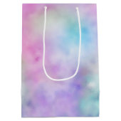 金ゴールドアクアグリッターパープルホワイトユニコーンスパークル ミディアムペーパーバッグ (裏面)