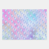 金ゴールドアクアグリッターパープルホワイトユニコーンスパークル ラッピングペーパーシート (正面3)