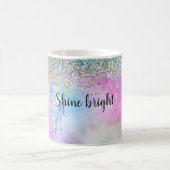金ゴールドアクアグリッターパープルユニコーンスパークル      コーヒーマグカップ (中央)