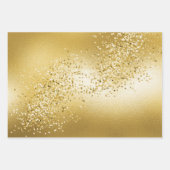 金ゴールドアクアターコイズグリッタースパークルマーメイド ラッピングペーパーシート (正面3)