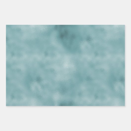 金ゴールドアクアティール(緑がかった色)ターコイズグラムレオパードプリント ラッピングペーパーシート (正面3)