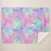 金ゴールドアクアパープルユニコーンスパークル シェルパブランケット (正面(横))