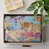 金ゴールドアクアピンク抽象芸術ヒョウ 薄葉紙 (ギフト)