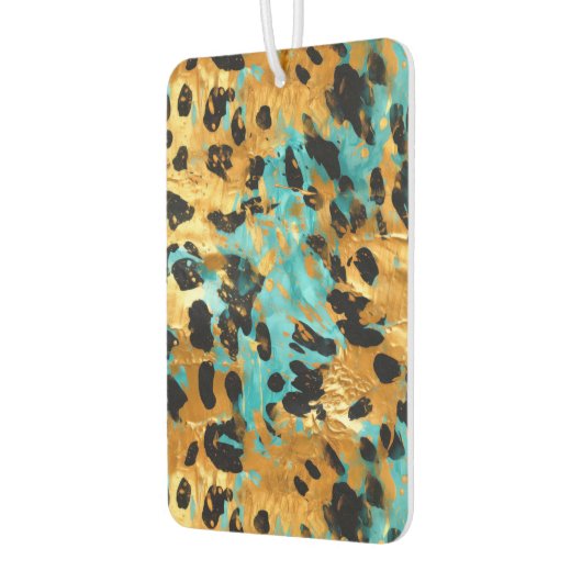 金ゴールドアクアブラックヒョウ動物 カーエアーフレッシュナー (左)