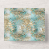 金ゴールドアクアホワイト熱帯葉 オールインワン招待状 (裏面)