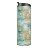 金ゴールドアクアホワイト熱帯葉 タンブラー (回転右)