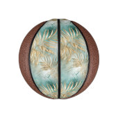 金ゴールドアクアホワイト熱帯葉 ミニバスケットボール (縦)