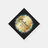 金ゴールドアクア金ゴールドスターズバーバルミツワーナプキン スタンダードカクテルナプキン (角)