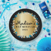 金ゴールドアクア金ゴールドスターバーバルミツワープレート ペーパープレート (パーティー)