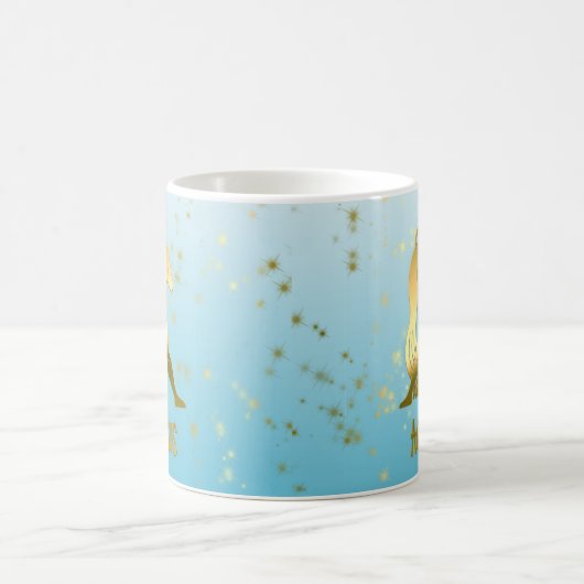 金ゴールドアクエリアス占星術〔占星術の〕十二宮図星占い標識 コーヒーマグカップ (中央)