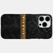 金ゴールドアクセント付きダマスシールド Case-Mate iPhoneケース (裏面 (横))