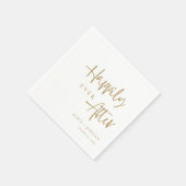 金ゴールドアクセント楽しくScript 結婚's スタンダードカクテルナプキン (角)