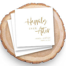 金ゴールドアクセント楽しくScript 結婚's スタンダードカクテルナプキン