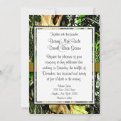 金ゴールドアクセント狩り迷彩柄結婚式招待状 招待状 (裏面)