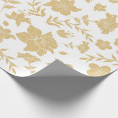 金ゴールドアクセント白い背景の折り返し紙 ラッピングペーパー (角)