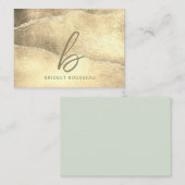 金ゴールドアゲートグリッターモノグラエレガントム ノートカード (正面/裏面)