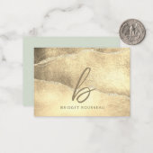 金ゴールドアゲートグリッターモノグラエレガントム ノートカード (正面/裏面インサイチュ)