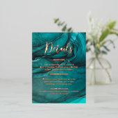 金ゴールドアゲートマーブルズ結婚詳細ズカード 箔招待状ポストカード (立ち正面)