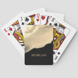 金ゴールドアゲート、グリッター、名前オンブラック トランプ