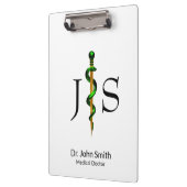 金ゴールドアスクレピウス医療のハーブグリーンロッド クリップボード (左)