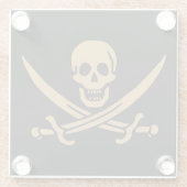 金ゴールドアステカスカル&カトラスパイレーツカリコジャック ガラスコースター (裏面)