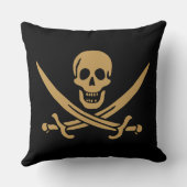 金ゴールドアステカスカル&カトラスパイレーツカリコジャック クッション (裏面)