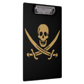 金ゴールドアステカスカル&カトラスパイレーツカリコジャック クリップボード (右)